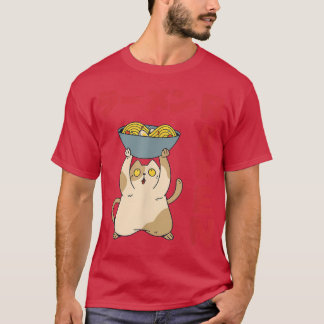 Bowl Cat Ramen Anime Noodles Kawaii Japanischer Sk T-Shirt