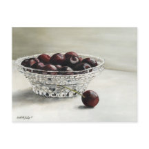 Bowl Full of Cherries Art Postkarte