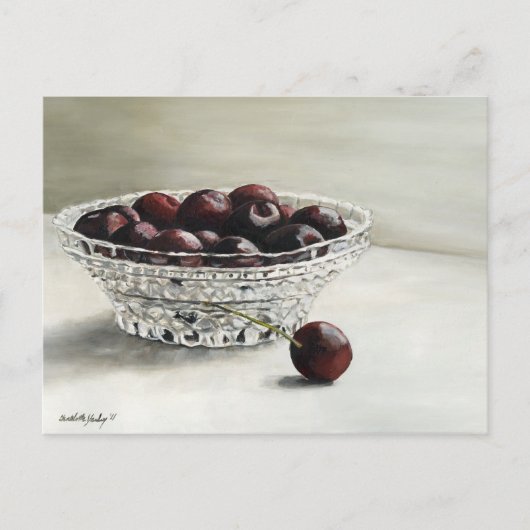 Bowl Full of Cherries Art Postkarte (Vorderseite)