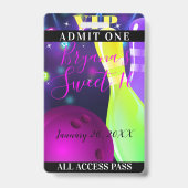 Bowl Glow Bowling Birthday Party Light VIP Pass Ausweis (Rückseite)