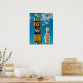BOWL in Farbe - Vintager Bowling Alley Neon Sign Poster (Küche)