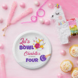 Bowl Kids Bowling Birthday Party Pappteller<br><div class="desc">Machen Sie sich bereit,  mit diesen bezaubernden Bowling-Geburtstags Paper-Tellern etwas Spaß zu machen! Dieses Design ist perfekt zum Geburtstag eines kleinen Mädchens geeignet und bietet ein niedliches Bowling-Button und einen glücklichen Bowlingball. Personalisieren Sie mit Ihren Party-Details für einen einzigartigen Paper-Teller,  der einen bleibenden Eindruck hinterlassen wird.</div>