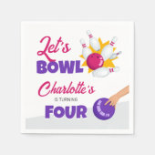 Bowl Kids Bowling Birthday Party Serviette (Vorderseite)