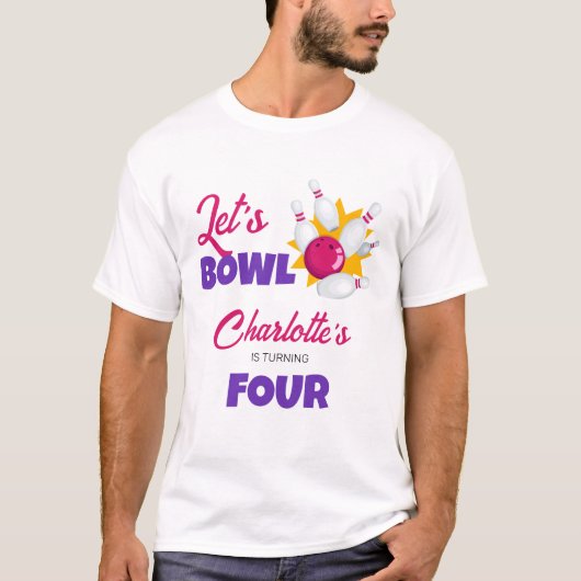 Bowl Kids Bowling Birthday Party T-Shirt (Vorderseite)