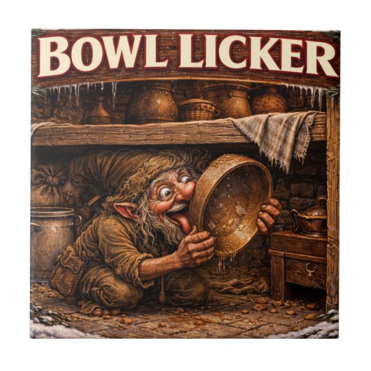Bowl Licker Icelandic Yule Lad Fliese (Vorderseite)