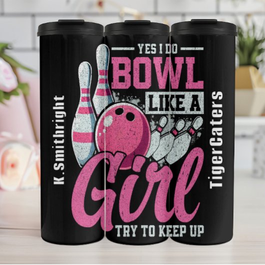 Bowl like a Girl Graphic Thermosbecher