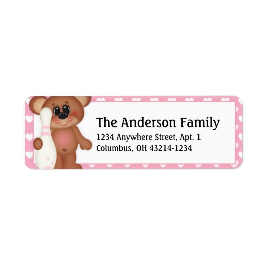 Bowl Me over Valentine Bear Address Labels d1 (Vorne)