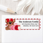Bowl Me over Valentine Bear Address Labels d3 (Insitu)