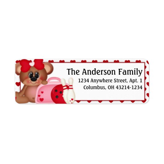 Bowl Me over Valentine Bear Address Labels d3 (Vorne)