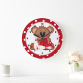 Bowl Me Over Valentine's Day Wall Clock d2 Große Wanduhr (Zuhause)