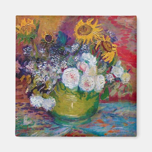 Bowl mit Blume, Van Gogh Magnet (Vorne)