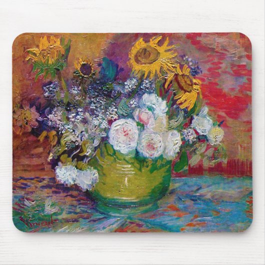 Bowl mit Blume, Van Gogh Mousepad (Vorne)