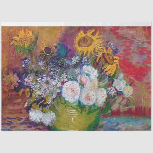 Bowl mit Blume, Van Gogh Seidenpapier (Vorderseite)