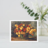 Bowl mit Chrysanthemums Van Gogh Fine Art Postkarte (Stehend Vorderseite)