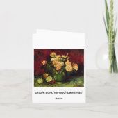 Bowl mit Peongs und Rose, Vincent van Gogh Dankeskarte (Rückseite)