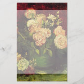 Bowl mit Peongs und Rose von Vincent van Gogh Briefpapier (Vorderseite)