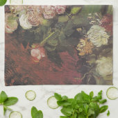 Bowl mit Peongs und Rose von Vincent van Gogh Geschirrtuch (Gefaltet)