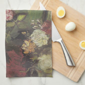 Bowl mit Peongs und Rose von Vincent van Gogh Geschirrtuch (Viertel Falte)