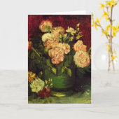 Bowl mit Peongs und Rose von Vincent van Gogh Karte (Gelbe Blume)