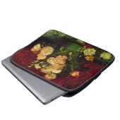 Bowl mit Peongs und Rose von Vincent van Gogh Laptopschutzhülle (Vorne Knopf)