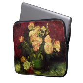 Bowl mit Peongs und Rose von Vincent van Gogh Laptopschutzhülle (Vorderseite Links)