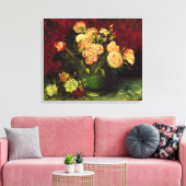 Bowl mit Peongs und Rose von Vincent van Gogh Leinwanddruck (Insitu (Wohnzimmer))