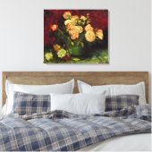 Bowl mit Peongs und Rose von Vincent van Gogh Leinwanddruck (Insitu (Schlafzimmer))
