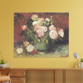 Bowl mit Peongs und Rose von Vincent van Gogh Leinwanddruck (Insitu (Wohnzimmer))