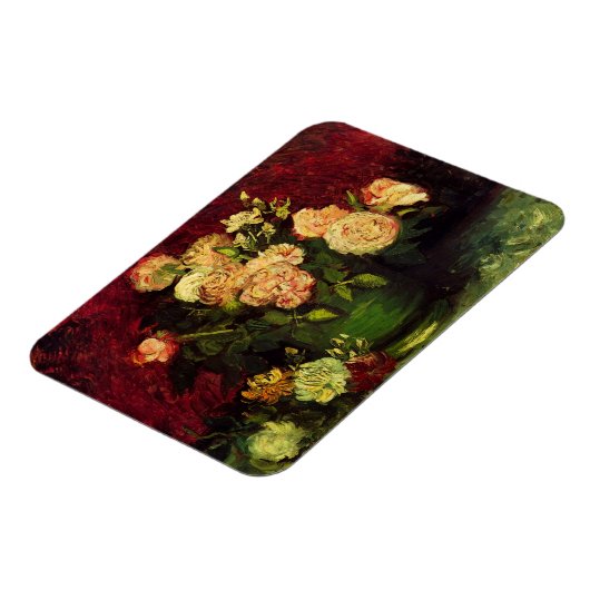 Bowl mit Peongs und Rose von Vincent van Gogh Magnet (Linke Seite)