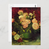 Bowl mit Peongs und Rose von Vincent van Gogh Postkarte (Vorne/Hinten)