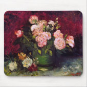 Bowl mit Peonies & Rose Van Gogh Fine Art Mousepad (Vorne)