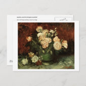 Bowl mit Peonies & Rose Van Gogh Fine Art Postkarte (Vorne/Hinten)