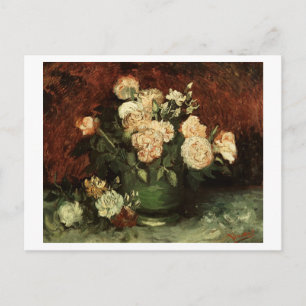 Bowl mit Peonies & Rose Van Gogh Fine Art Postkarte