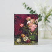 Bowl mit Peonies & Rose Van Gogh Fine Art Postkarte (Stehend Vorderseite)