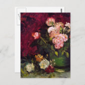 Bowl mit Peonies & Rose Van Gogh Fine Art Postkarte (Vorne/Hinten)