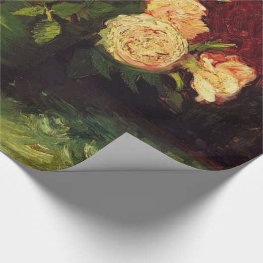 Bowl mit Peonies und Rose, Vincent van Gogh. Geschenkpapier (Ecke)