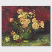 Bowl mit Peonies und Rose, Vincent van Gogh. Geschenkpapier (Flach)