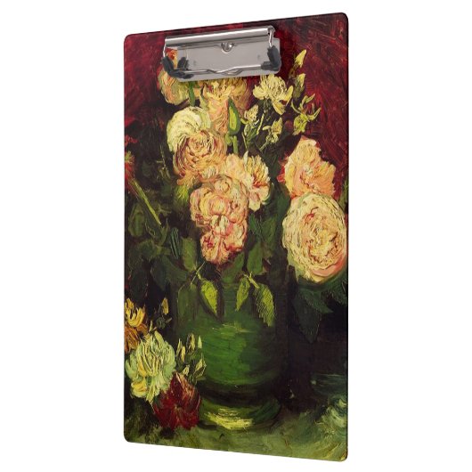 Bowl mit Peonies und Rose, Vincent van Gogh. Klemmbrett (Links)