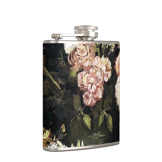 Bowl mit Peonys und Rose - Gogh Flachmann (Rechts)