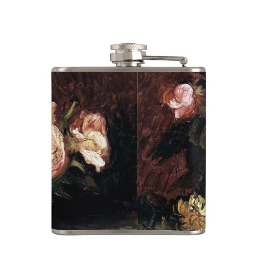 Bowl mit Peonys und Rose - Gogh Flachmann (Rückseite)