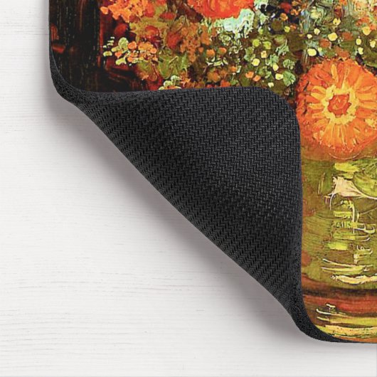 Bowl mit Zinnias von Vincent van Gogh, Mousepad (Ecke)