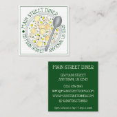 Bowl of Clam Chowder Diner Seafood Restaurant Quadratische Visitenkarte (Vorne/Hinten)