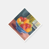 Bowl of Fruit Watercolor Painting Serviette (Ecke)