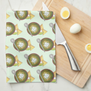 Bowl of Green Chili Chili Chile Verde Cookoff Geschirrtuch