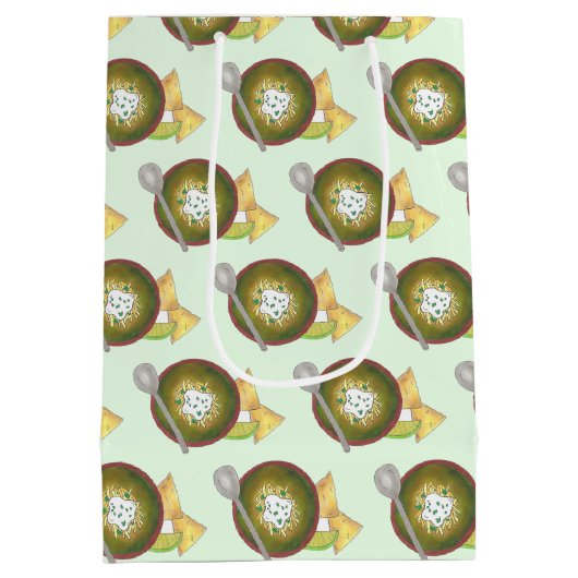 Bowl of Green Chili Chili Chile Verde Cookoff Mittlere Geschenktüte (Rückseite)