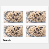 Bowl of Oatmeal with Blueberries Rechteckiger Aufkleber (Blatt)