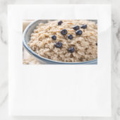 Bowl of Oatmeal with Blueberries Rechteckiger Aufkleber (Tasche)