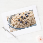 Bowl of Oatmeal with Blueberries Rechteckiger Aufkleber (Umschlag)