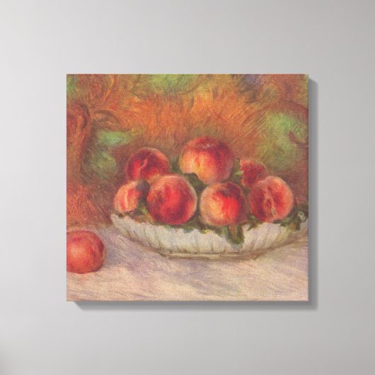 Bowl of Peaches (von Pierre-Auguste Renoir) Leinwanddruck (Vorderseite)