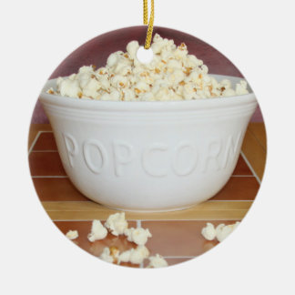 Bowl of Popcorn Keramik Ornament